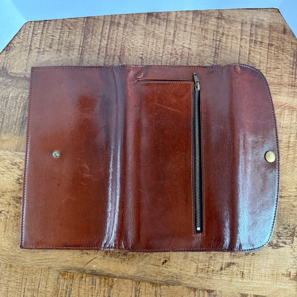 Vintage Coach Long Snap Bi-fold Wallet & Checkbook Cover in British Tan Leather - Picture 8 of 17
